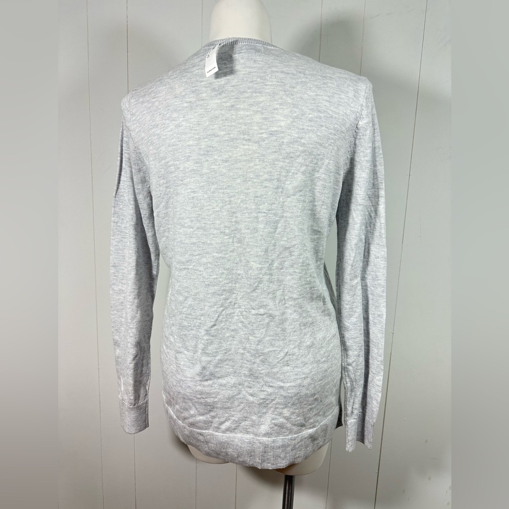 NWT Old Navy XL Tall V-Neck Sweater Womens Long Sleeve Knit Sweater Light Gray - Picture 4 of 7